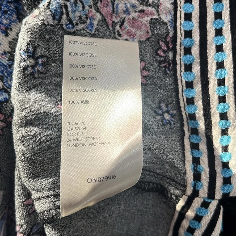 Free People Mixed Print Top in Black Combo, Size M - Picture 16 of 17